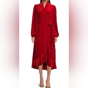 Gibson Vibrant Red Long Sleeve Dress